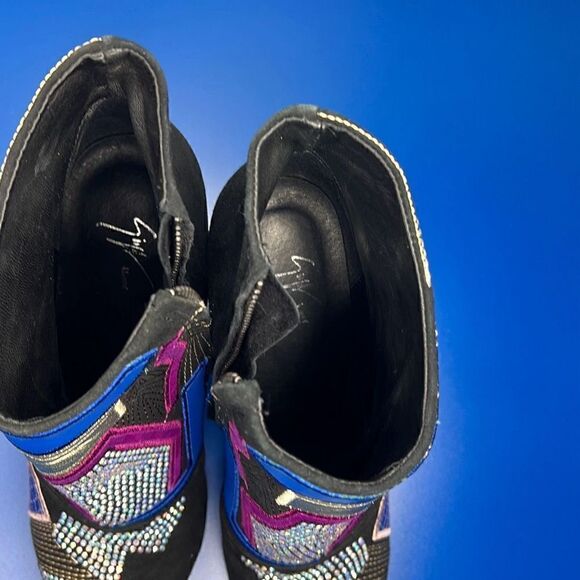 Giuseppe Zanotti Crystals Patchwork Ankle Boots - Picture 12 of 16